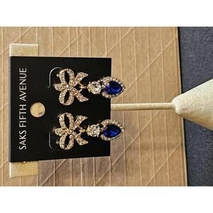 Elegant Blue and Crystal Earrings - Saks Fifth Avenue